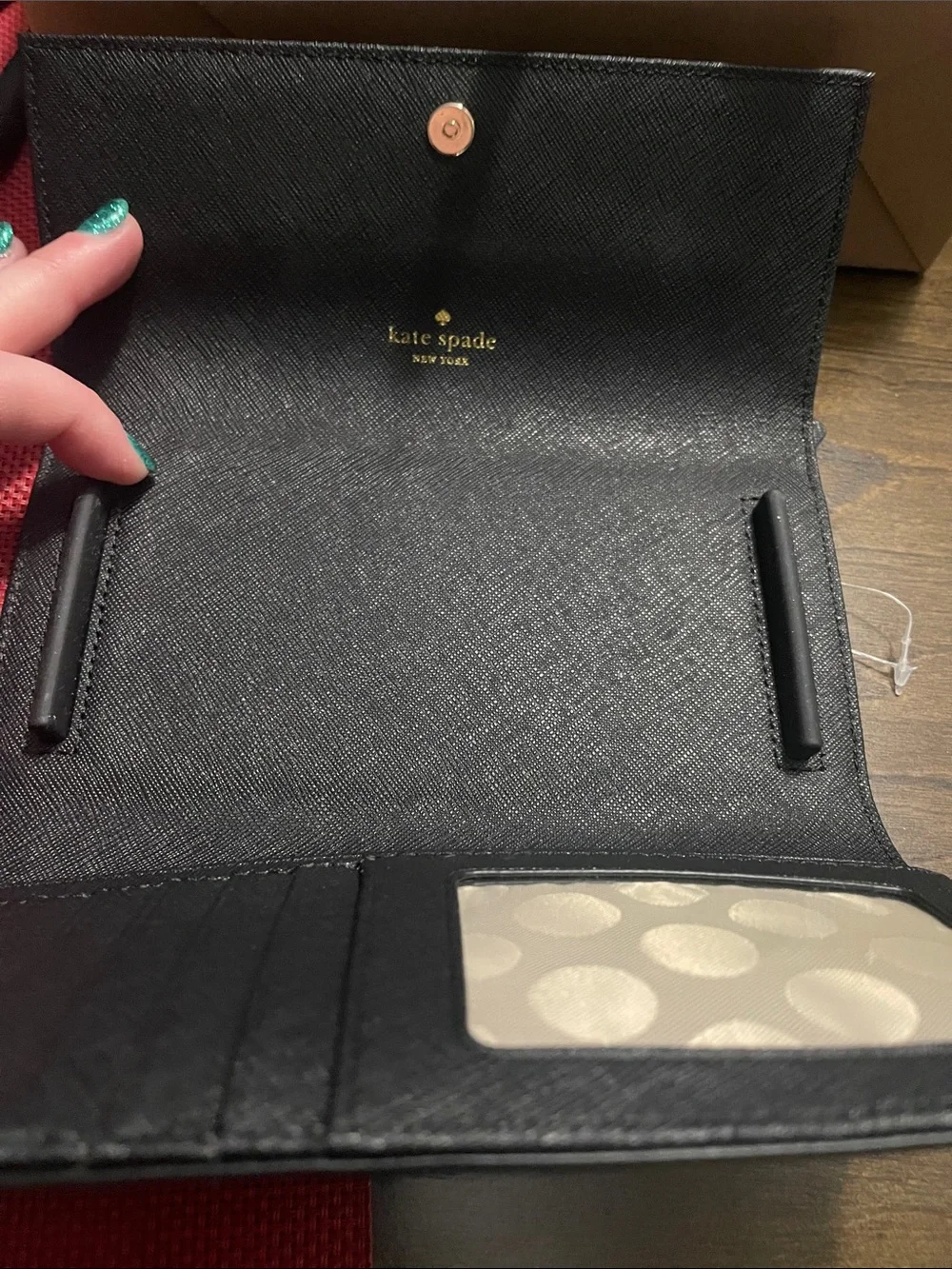 kate spade Glitter Wrap Folio Phone Case in Multi-Color and Black